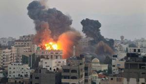 Israel Missiles destroys buildings in Gaza city, July 2014, Gaza, Palestine
